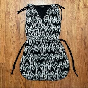 Isabel Marant Tassel Tie Black White Ikat Print Dress size 38
